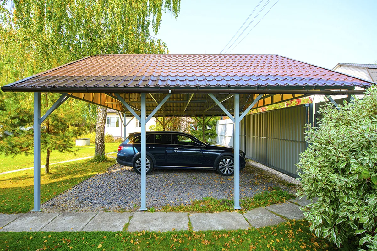 Навесы из металлочерепицы
