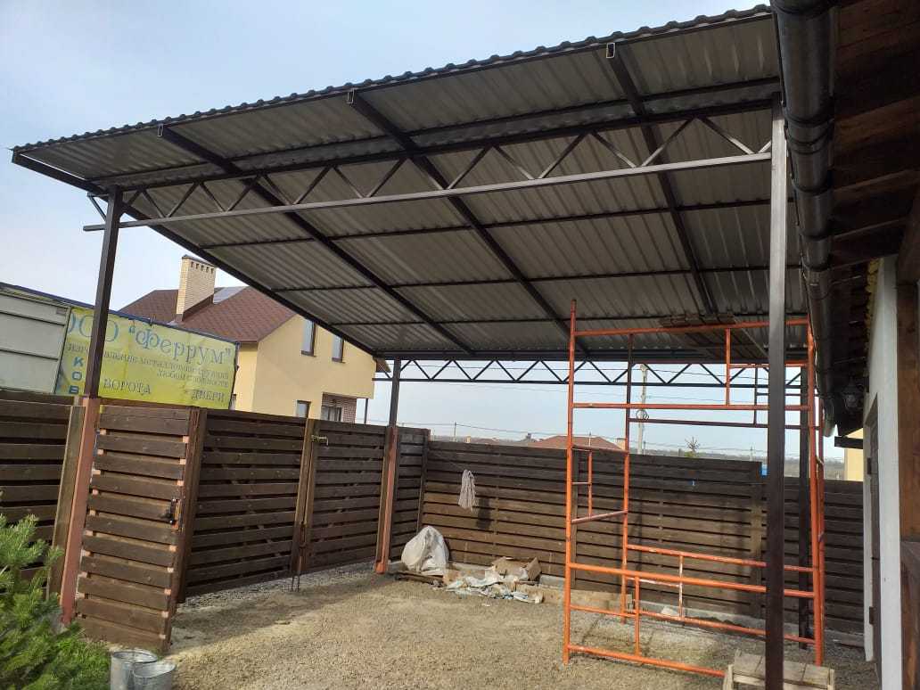 Навесы из металлопрофиля от компании «Альбатрос» фото
