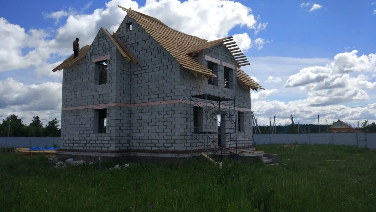Строительство дома из газоблоков от компании «Альбатрос» выполненная работа